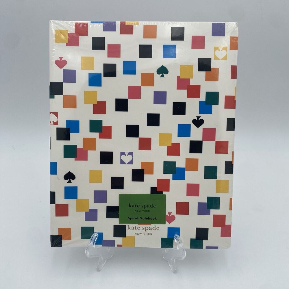 Kate Spade New York Scattered Checks Concealed Spiral Lined Notebook Sealed
